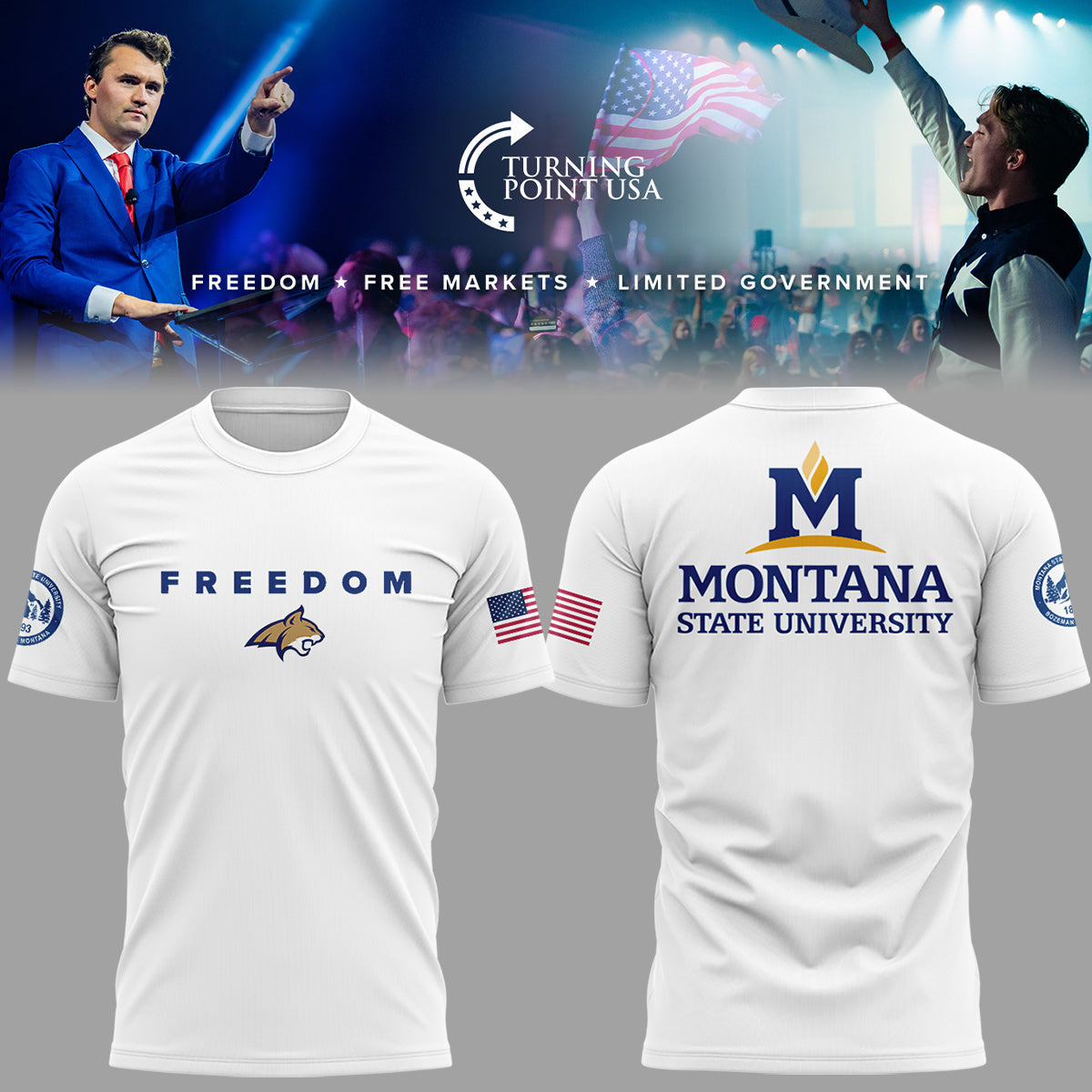Limited Edition Montana State x Turning Point USA 2025 TShirt | YJ57