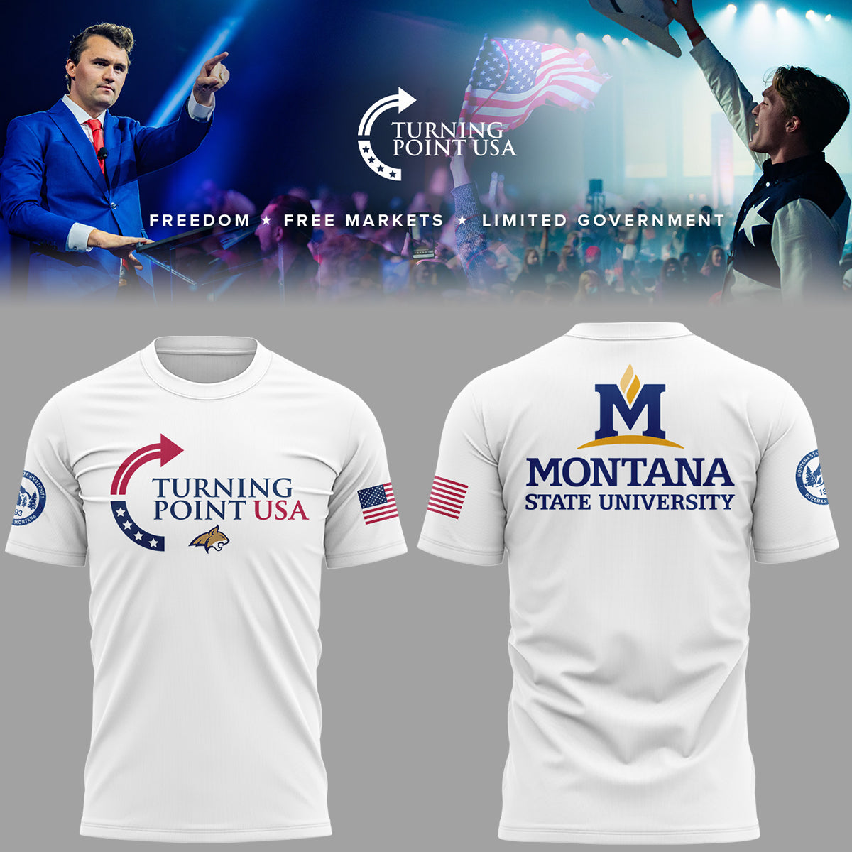 Limited Edition Montana State x Turning Point USA 2025 TShirt | BT29