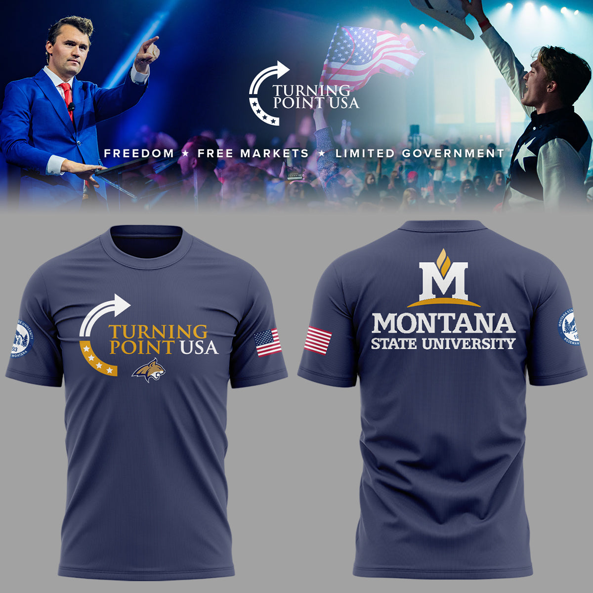 Limited Edition Montana State x Turning Point USA 2025 Tshirt | NJ18
