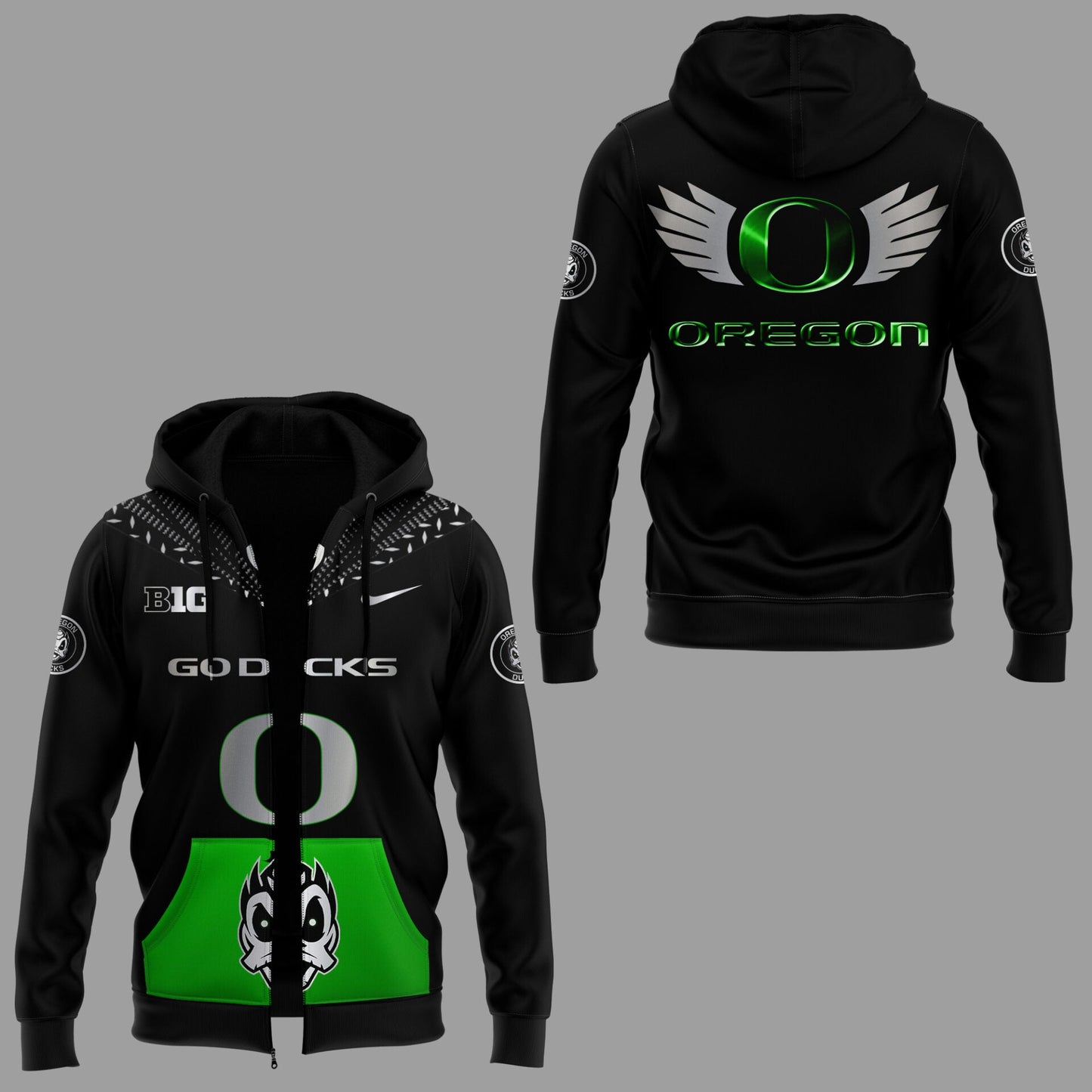Limited Edition Oregon Football Game 6 uniform combo Zip Hoodie-ND10092530