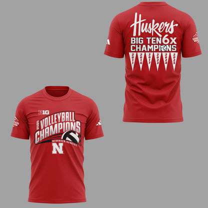Limited Edition Nebraska – B1G Volleyball CHAMPS Shirt-ND11292505