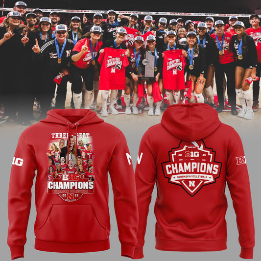 Limited Edition Nebraska – B1G Volleyball CHAMPS Hoodie-ND11292508