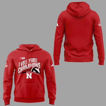 Limited Edition Nebraska – B1G Volleyball CHAMPS Hoodie-ND11292509