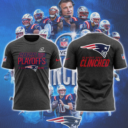 Limited Edition 2025 Patriots Playoffs Clinched Tshirt-ND12222525