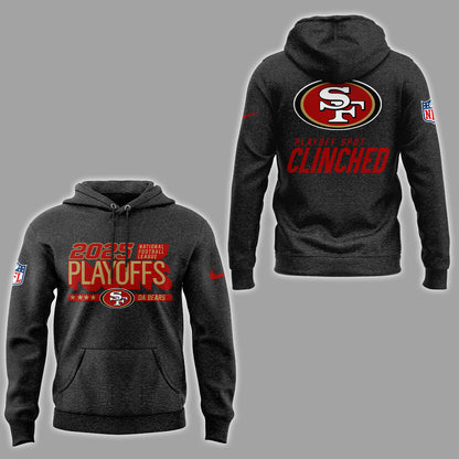 Limited Edition 2025 49ers Playoffs Clinched Hoodie-ND12222537