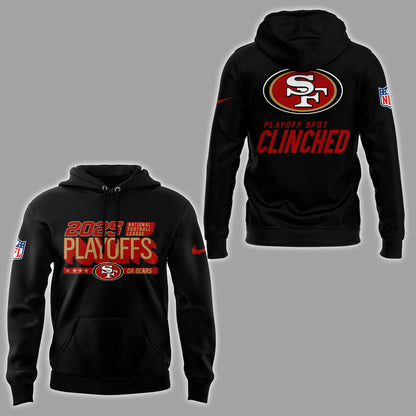 Limited Edition 2025 49ers Playoffs Clinched Hoodie-ND12222538