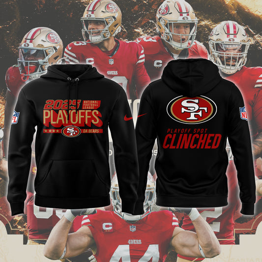 Limited Edition 2025 49ers Playoffs Clinched Hoodie-ND12222538