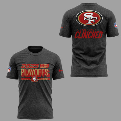 Limited Edition 2025 49ers Playoffs Clinched T-Shirt-ND12222540
