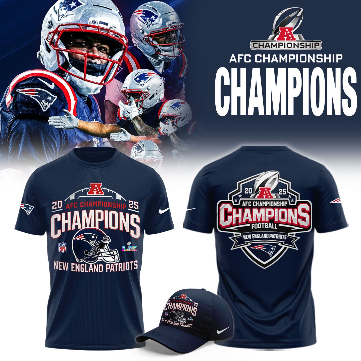__NE.Patriots 2025 AFC Champions Limited Shirt