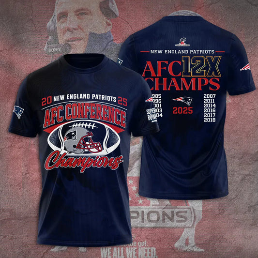New England Patriots 2025 AFC Conference Champions T-shirt