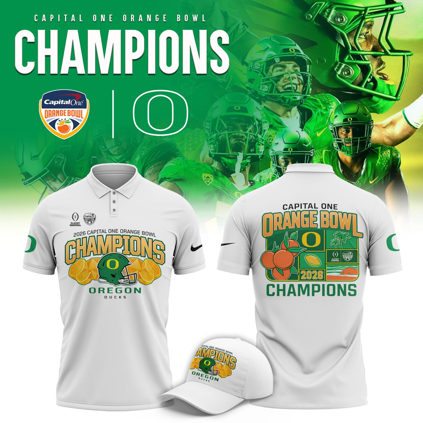 _Oregon Ducks 2026 Orange Bowl Champions Limited Polo Shirt v2