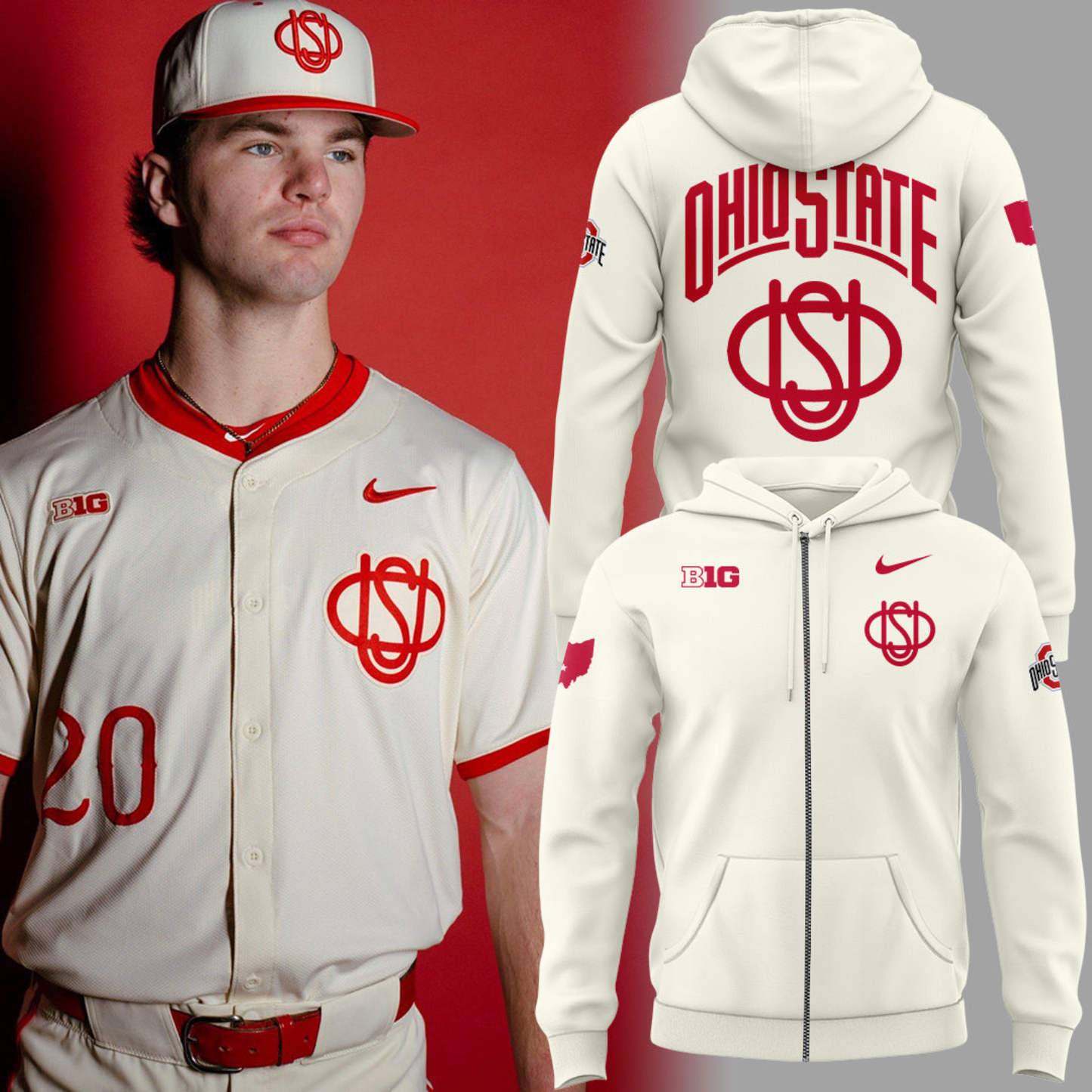 Limited Edition Throwback Baseball Zip Hoodie