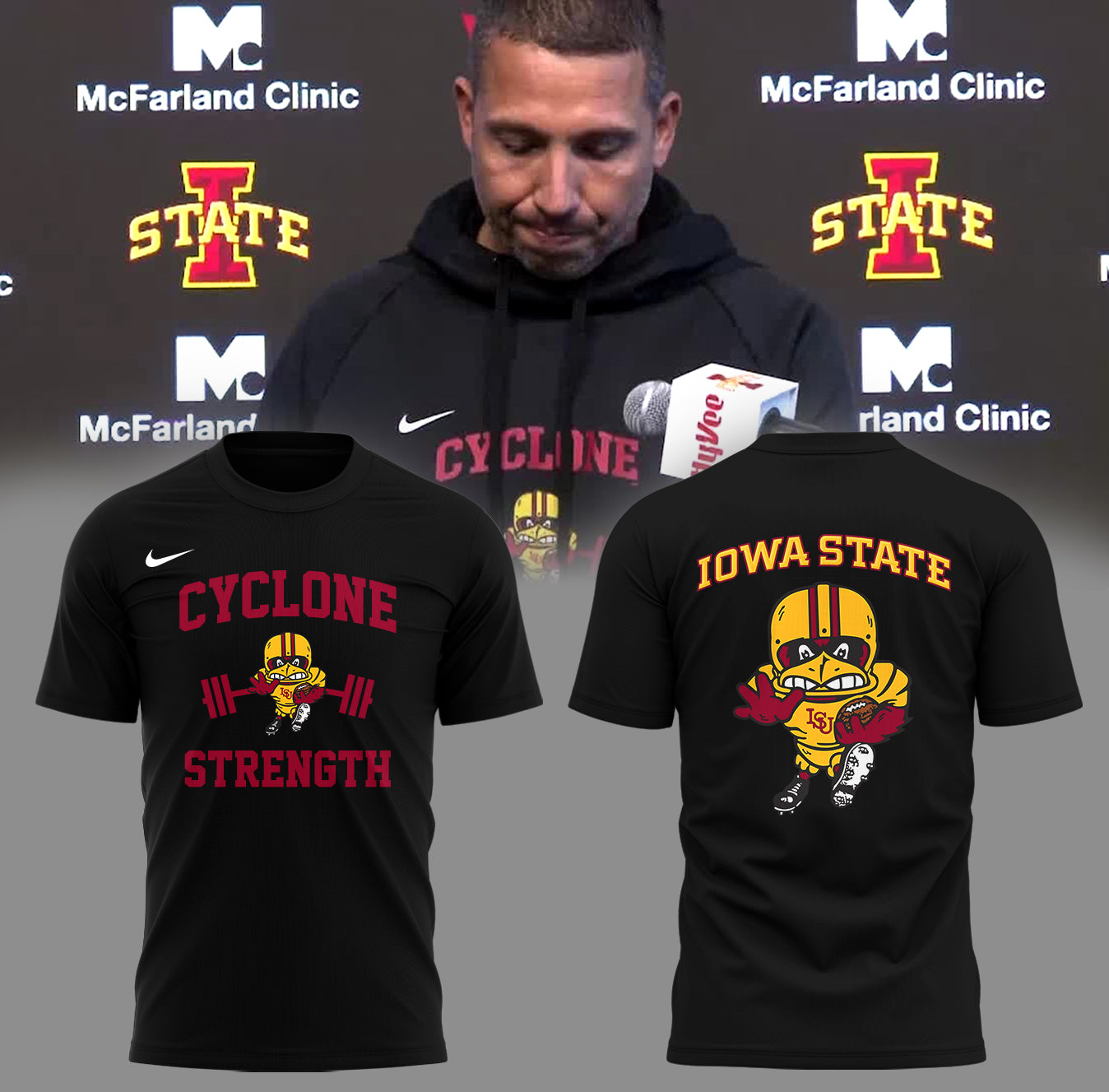 Limited Iowa State Football ” Cyclone Strength” TShirt -PA03122505