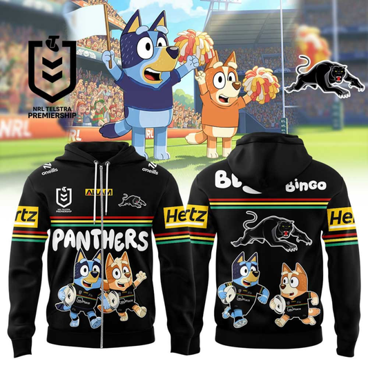 Limited Edition Panthers Bluey And Bingo ZipHoodie