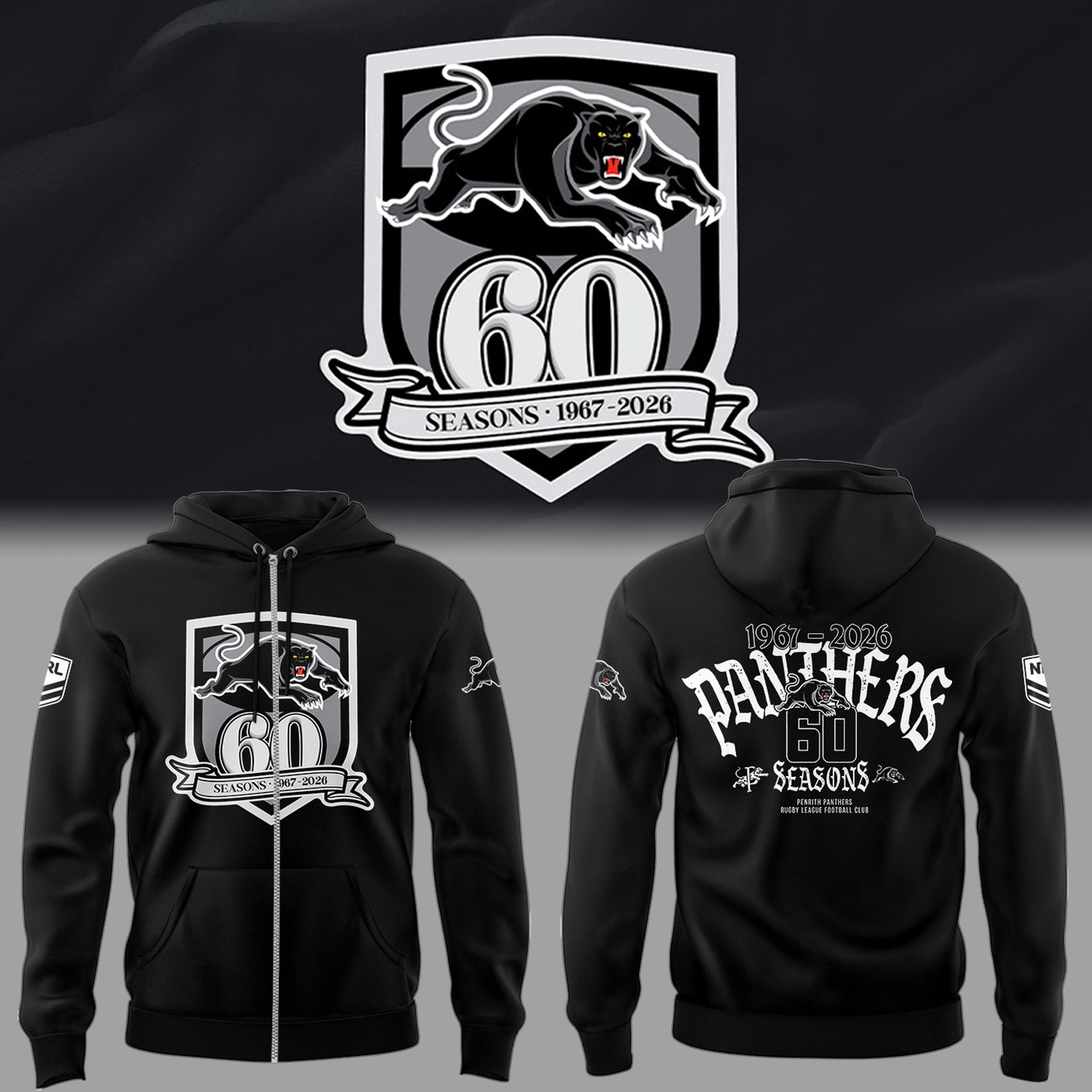 Limited Edition Panthers Celebrate 60 Years ZipHoodie