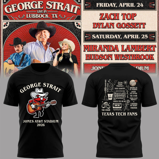 Limited Edition G. Strait x Texas Tech At Jones AT&T Stadium Tshirt