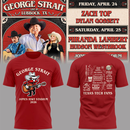 Limited Edition G. Strait x Texas Tech At Jones AT&T Stadium Tshirt