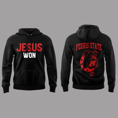 Limited Edition Ferris St. Football x Jesus Won 2025 Hoodie-PA091525023