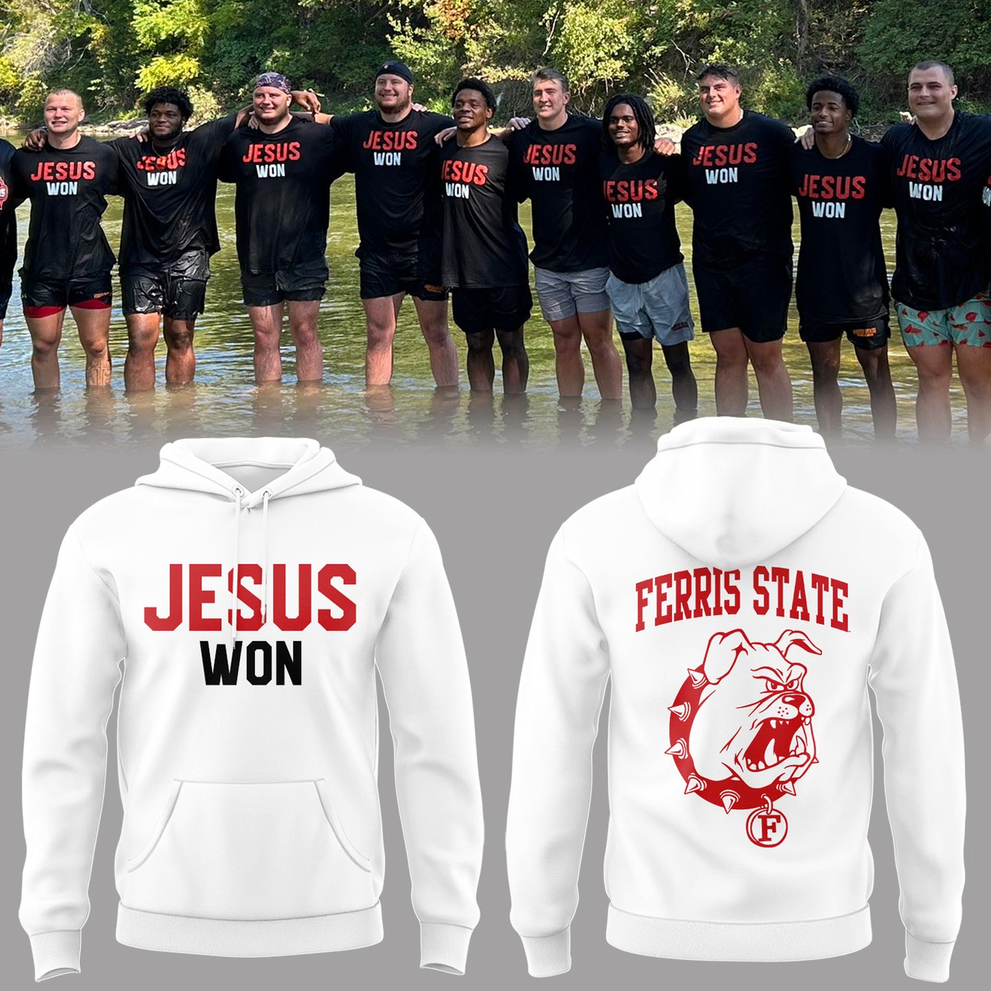 Limited Edition Ferris St. Football x Jesus Won 2025 Hoodie-PA091525025
