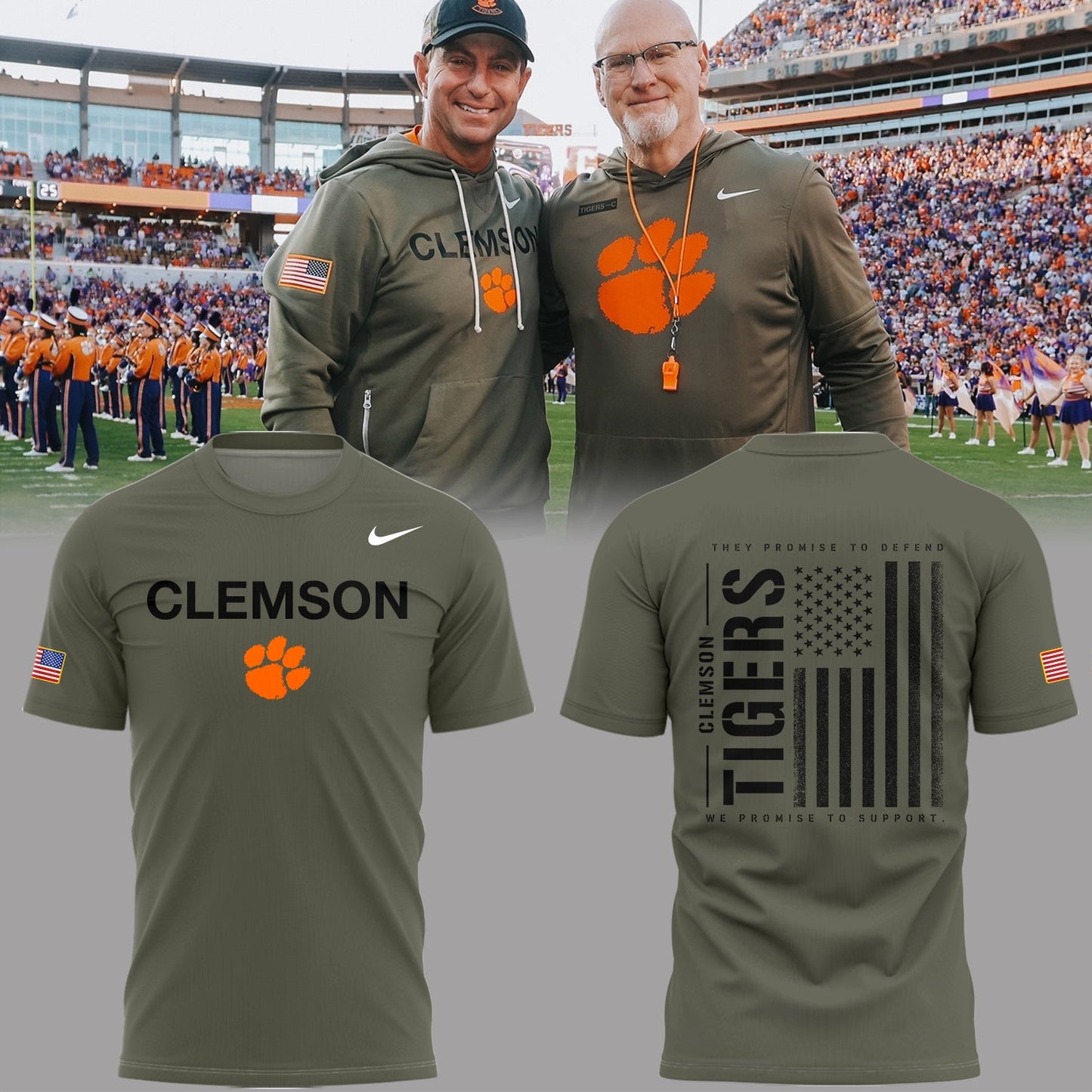 Limited Edition Clemson Military Appreciation T-Shirt-PA112425005