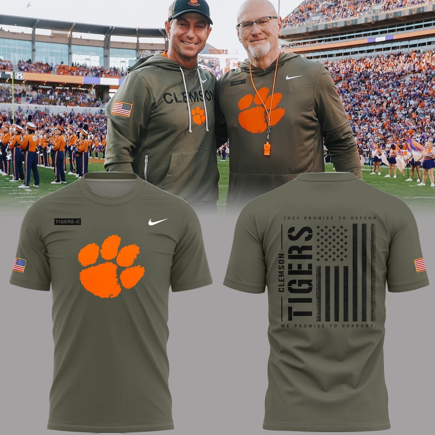 Limited Edition Clemson Military Appreciation T-Shirt-PA112425008