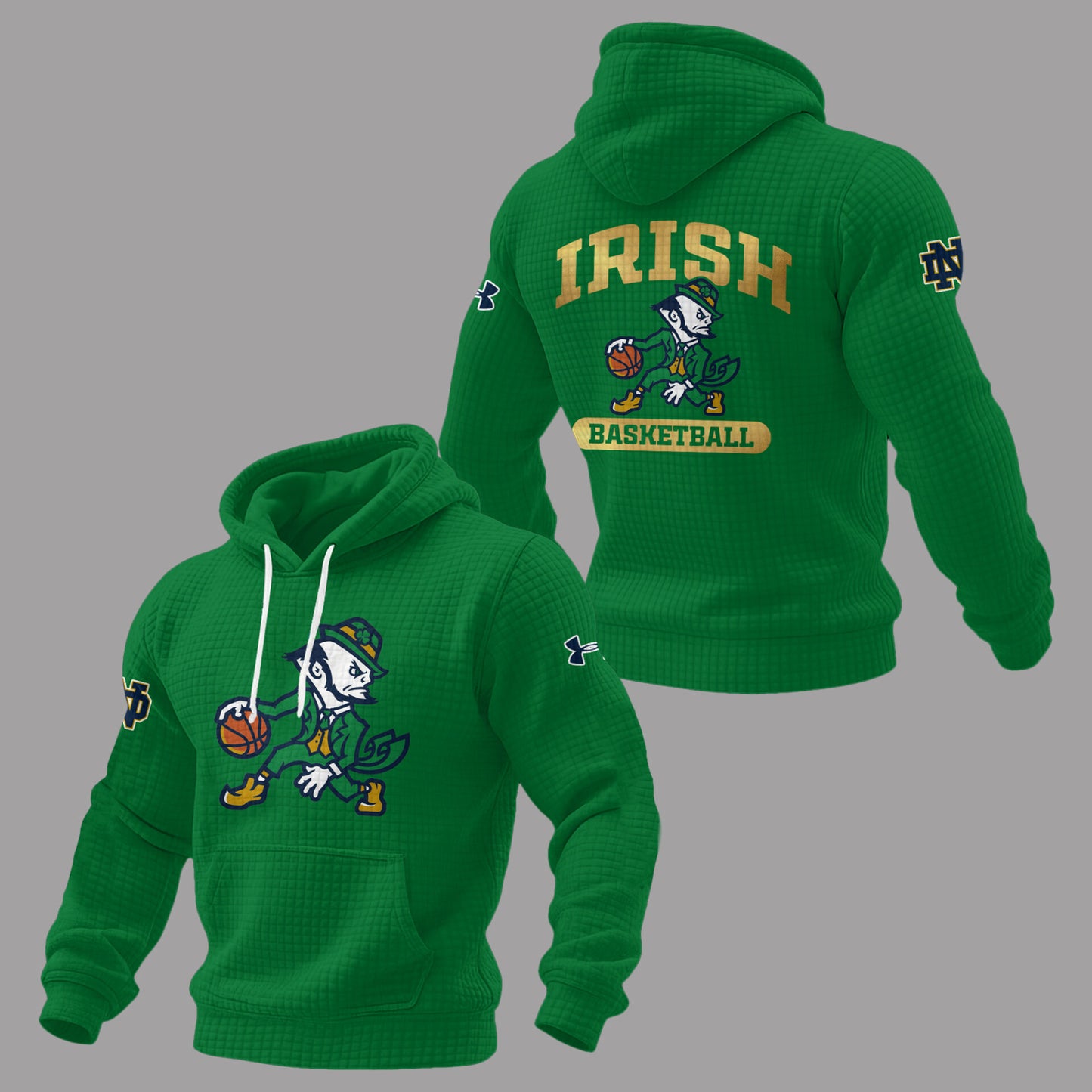 Limited Edition ND Basketball New Logo Waffle Hoodie-PA121025005