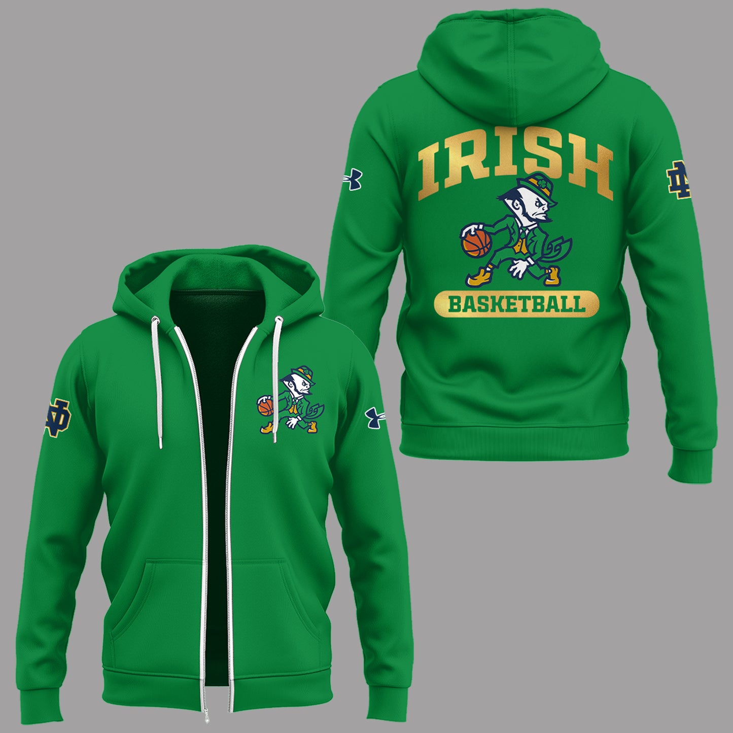 Limited Edition ND Basketball New Logo Zip Hoodie-PA121025008