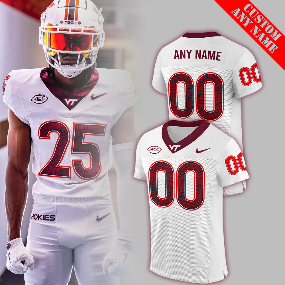 Virginia Tech Hokies Football 2024 White Limited Custom Jersey-PU07132401
