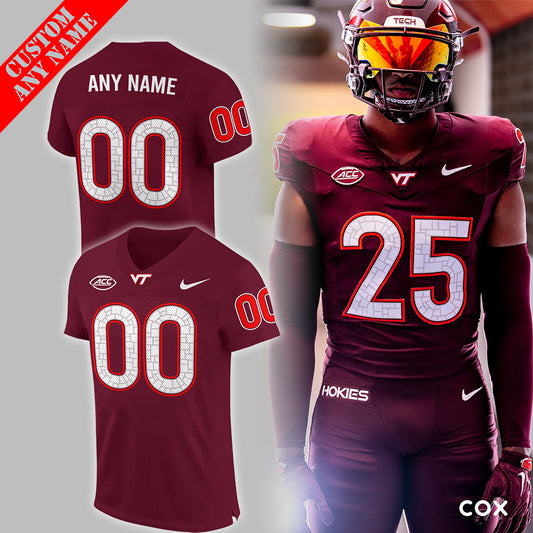 Virginia Tech Hokies Football 2024 Red Limited Custom Jersey-PU07132402