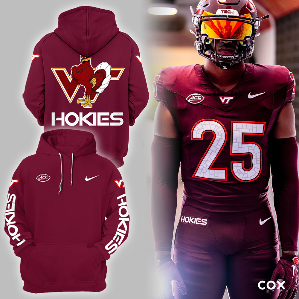 Virginia Tech Hokies Football 2024 Red Limited Hoodie-PU07132404