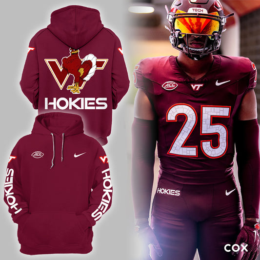 Virginia Tech Hokies Football 2024 Red Limited Hoodie-PU07132404