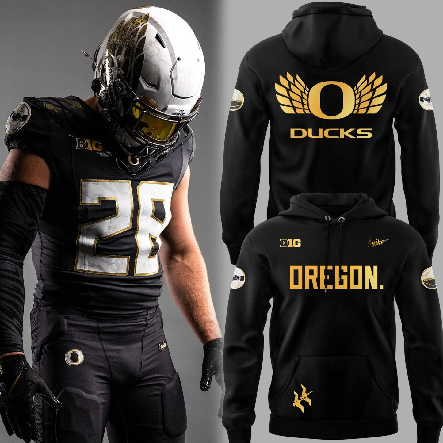 Limited Edition Ducks FB A Tribute to Phil and Bill “ShoeDuck” Black Hoodie-PU25091502