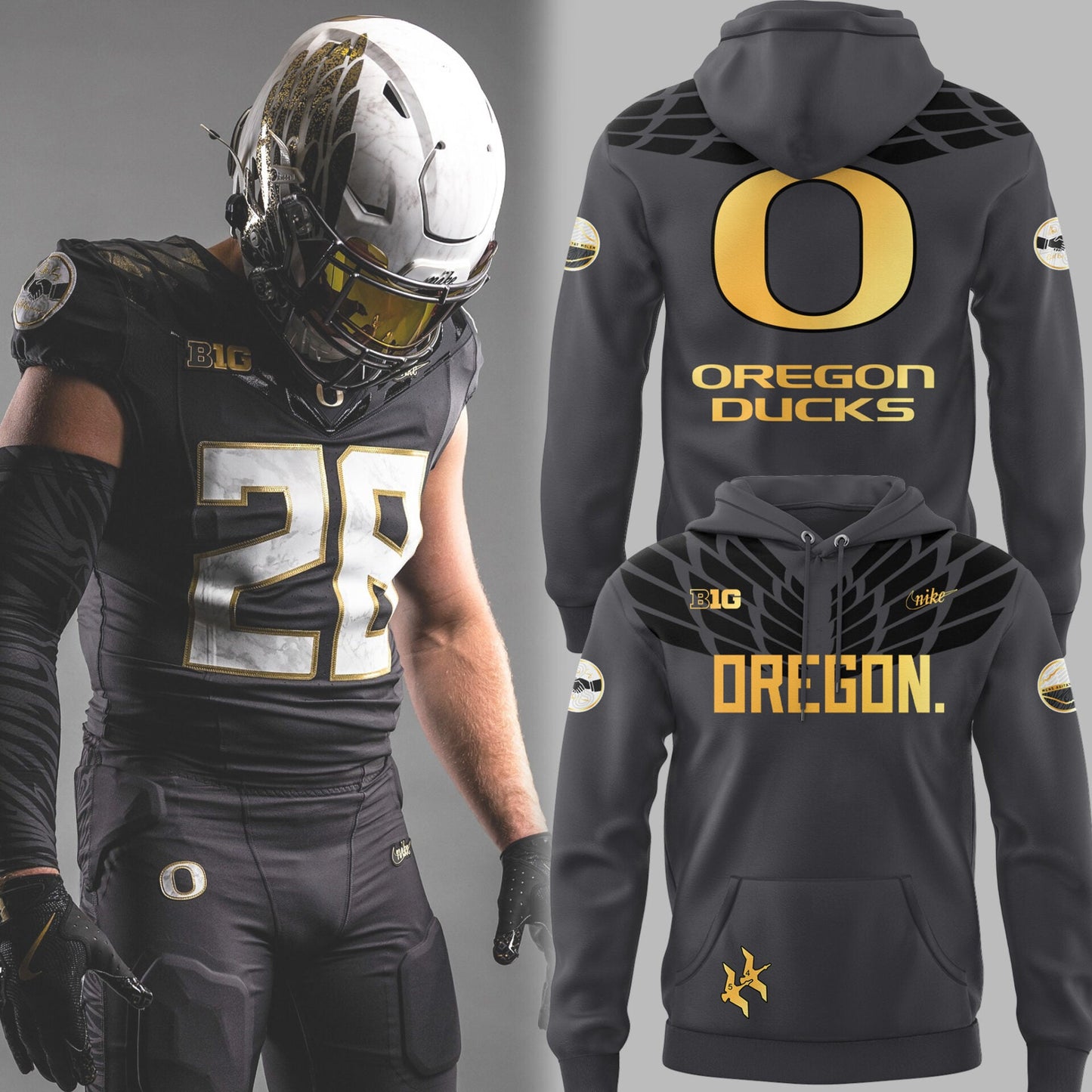 Limited Edition Ducks FB A Tribute to Phil and Bill “ShoeDuck” Grey Hoodie-PU25091503