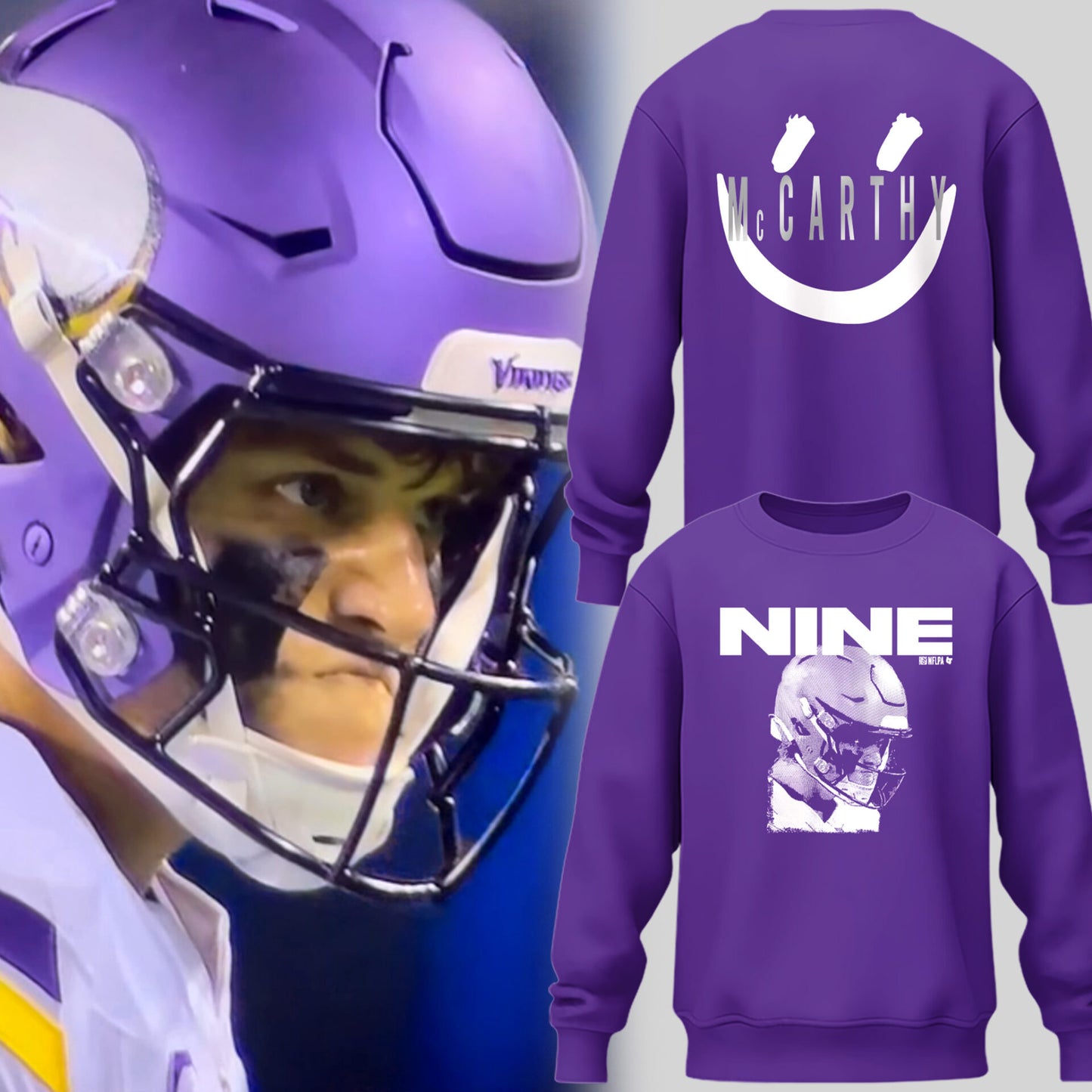 Limited Edition J.J. McCarthy: Nine Purple Sweatshirt-PU25121021