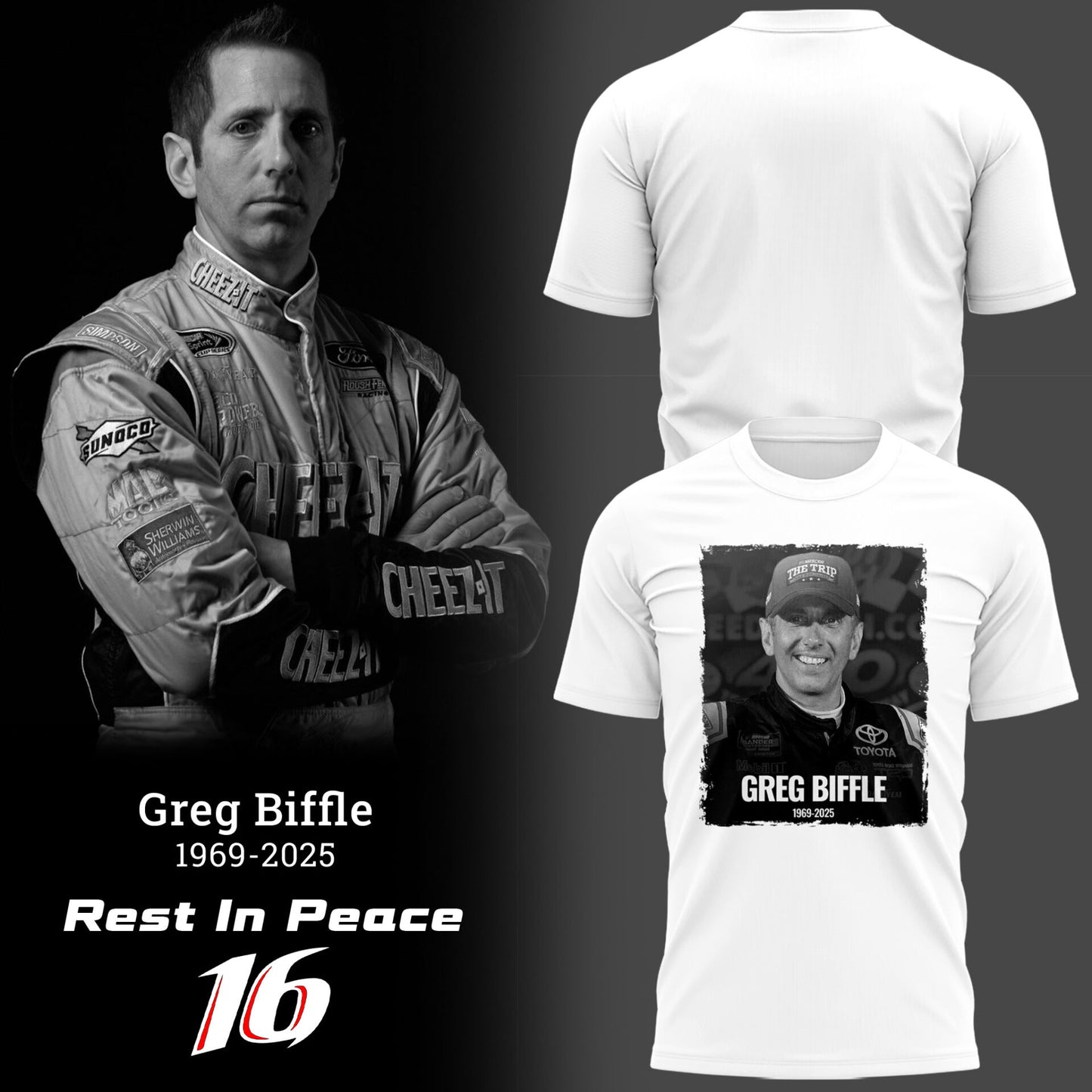Limited Edition Rest In Peace Greg Biffle TShirt-PU25121933