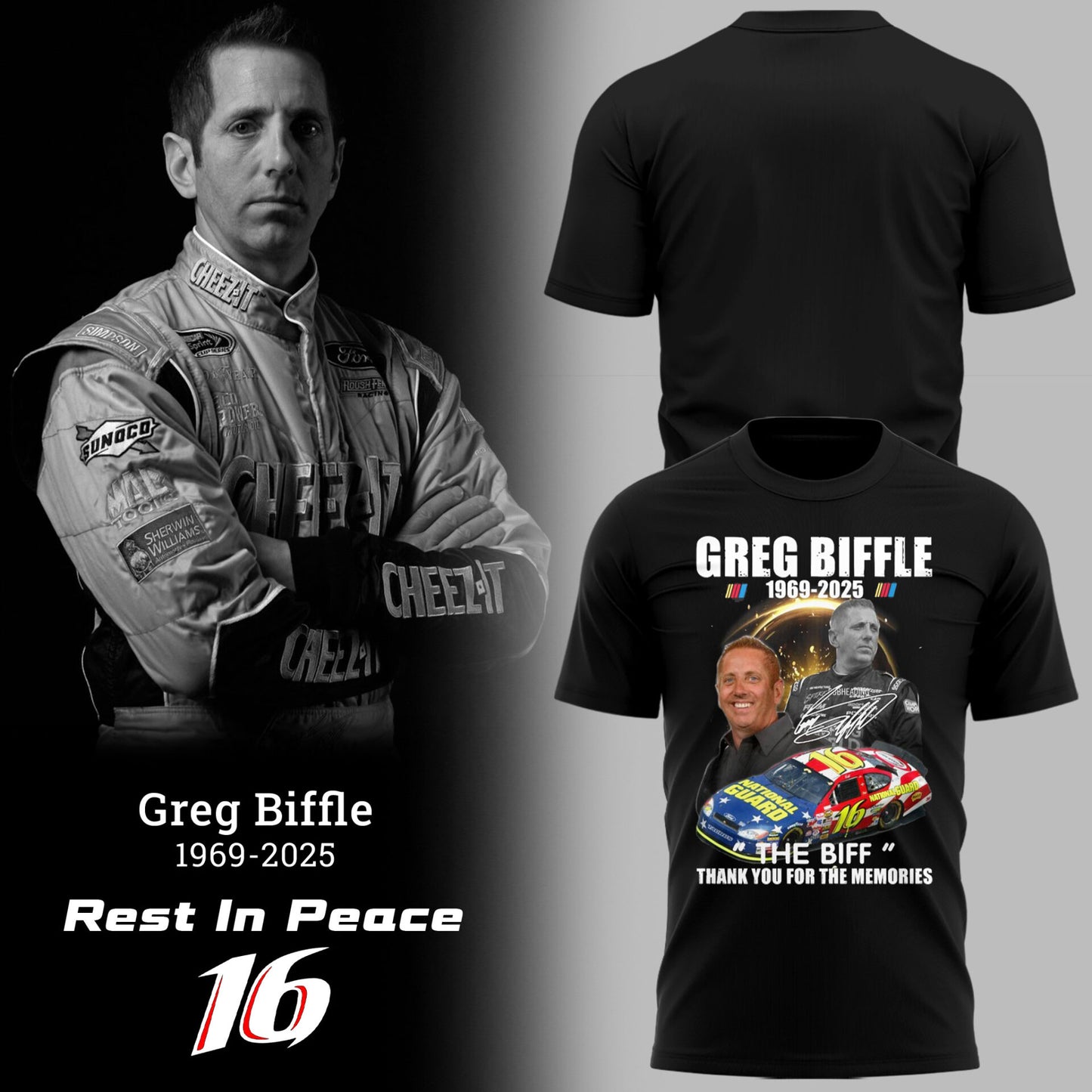 Limited Edition Rest In Peace Greg Biffle TShirt-PU25121936