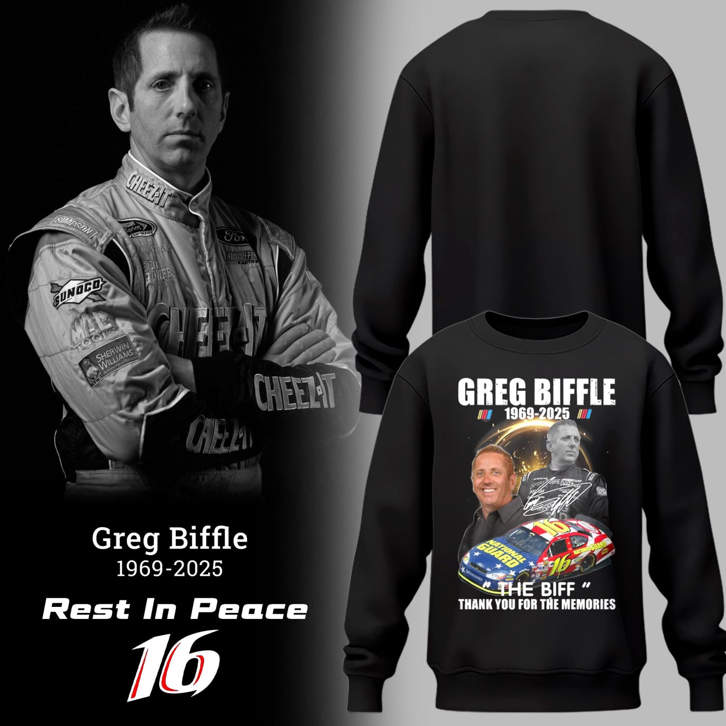 Limited Edition Rest In Peace Greg Biffle SweatShirt-PU25121938