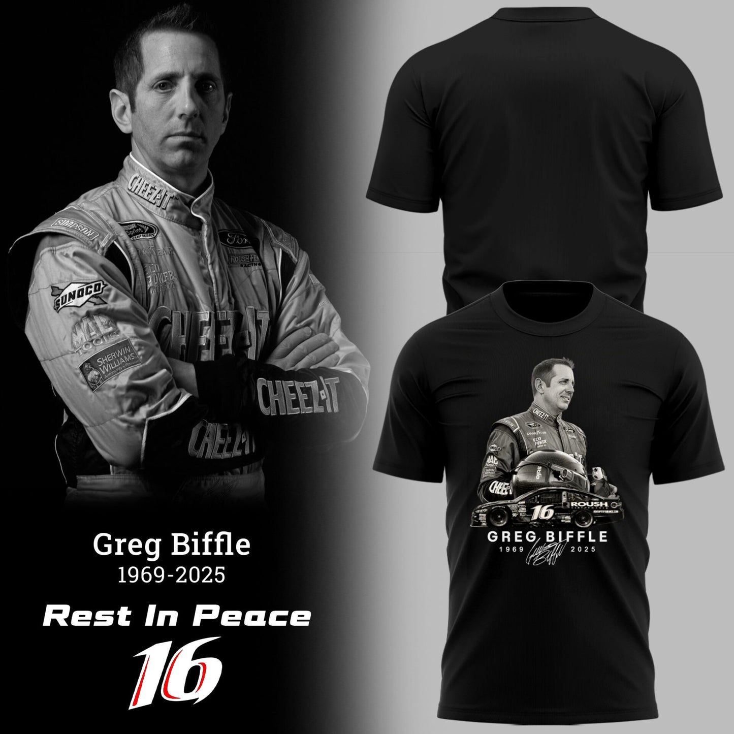 Limited Edition Rest In Peace Greg Biffle TShirt-PU25121942