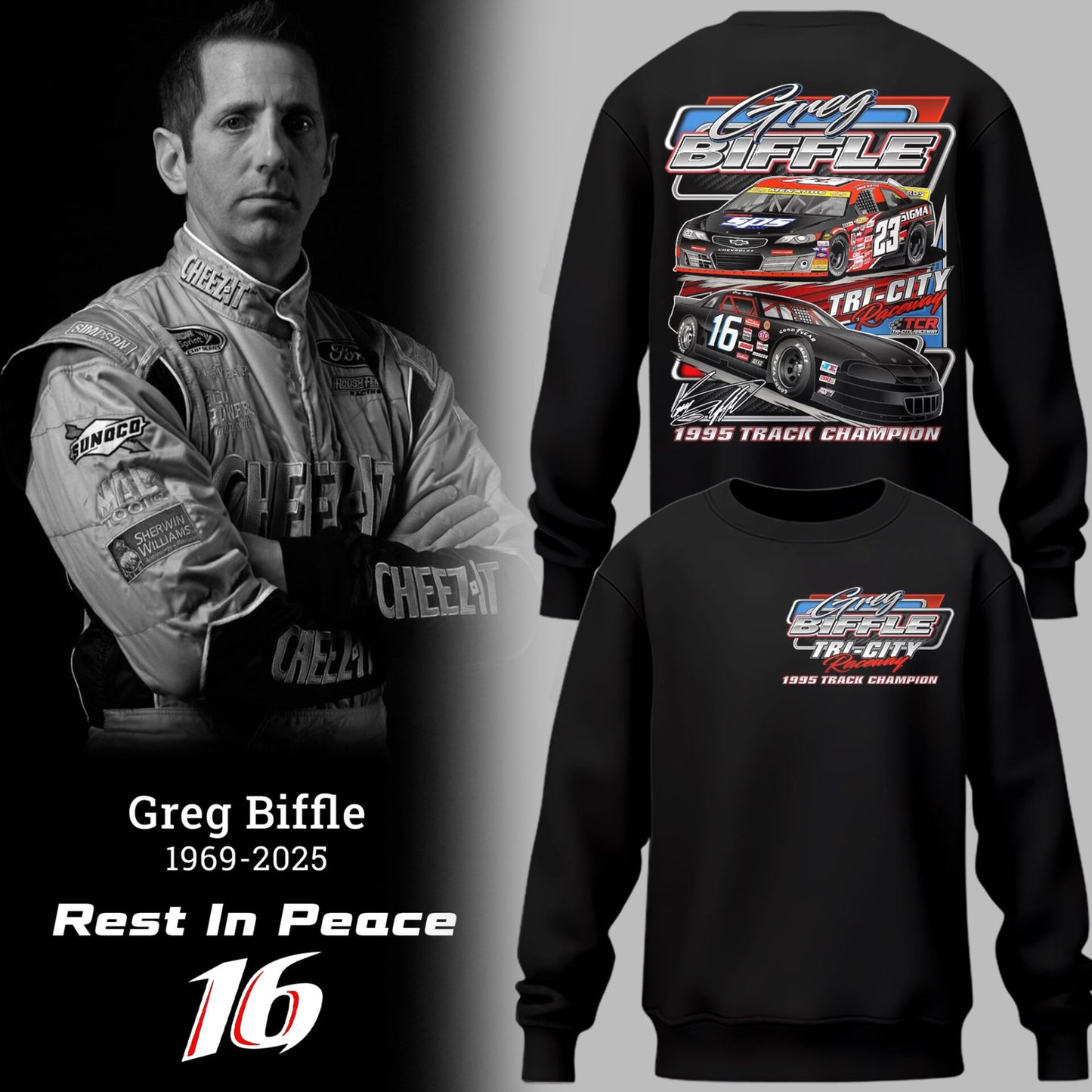 Limited Edition Rest In Peace Greg Biffle SweatShirt-PU25121950