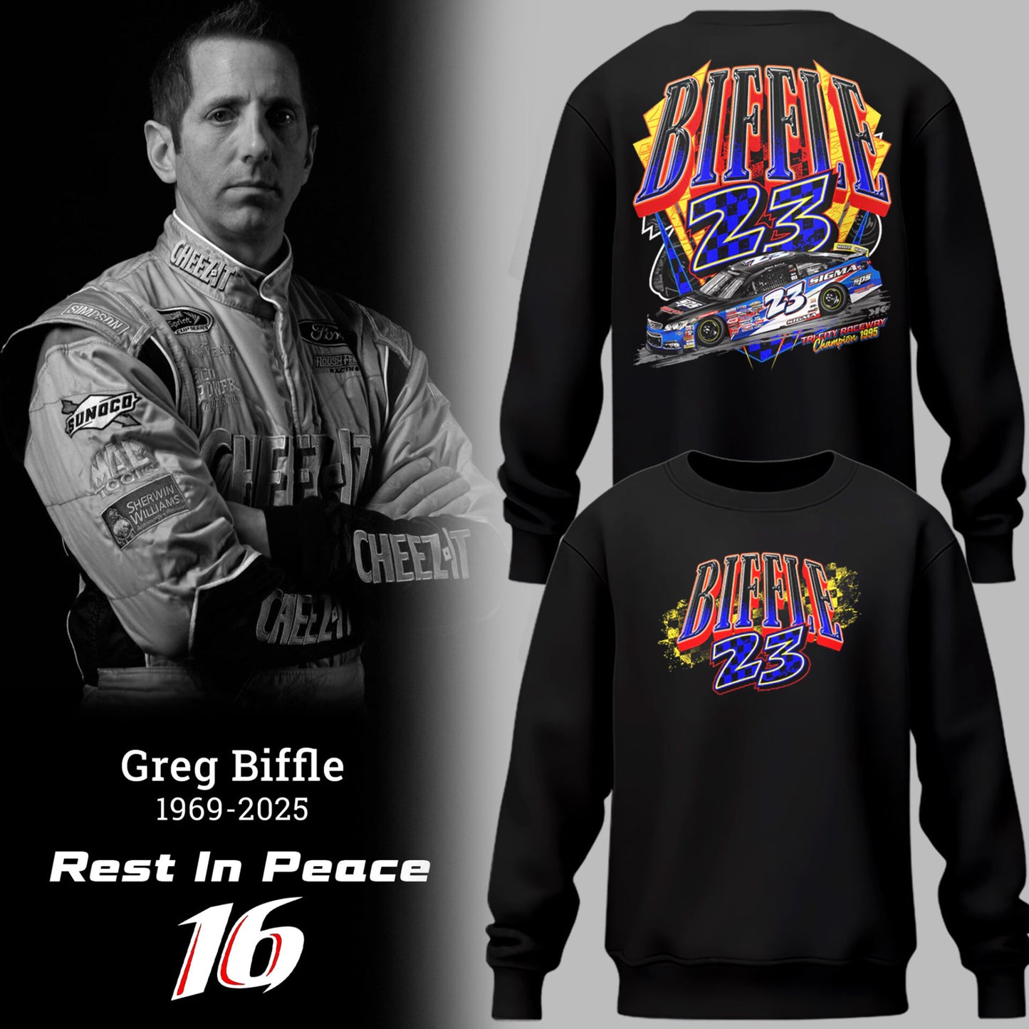 Limited Edition Rest In Peace Greg Biffle SweatShirt-PU25121953