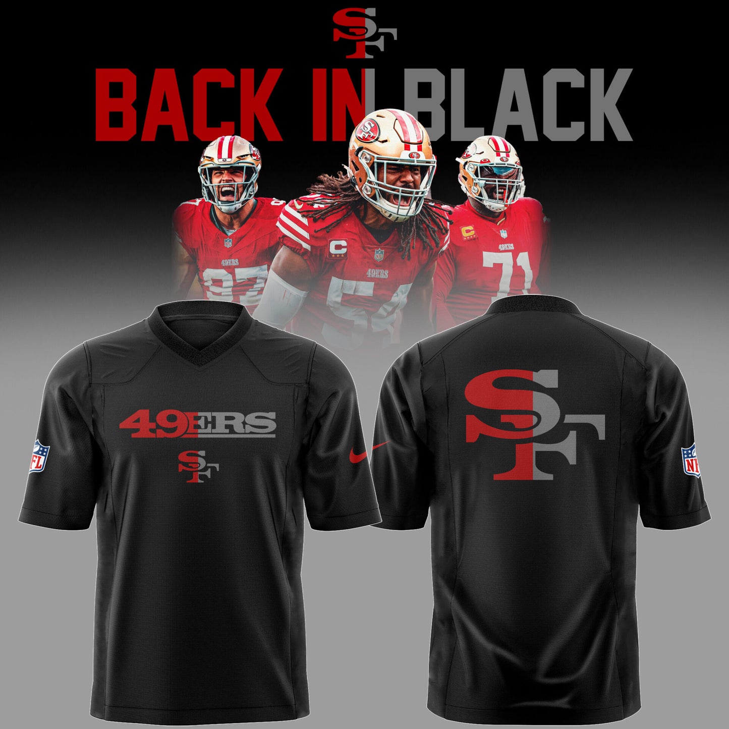 Limited Edition 49e 🏈 Back In Black Jersey-PU25122407