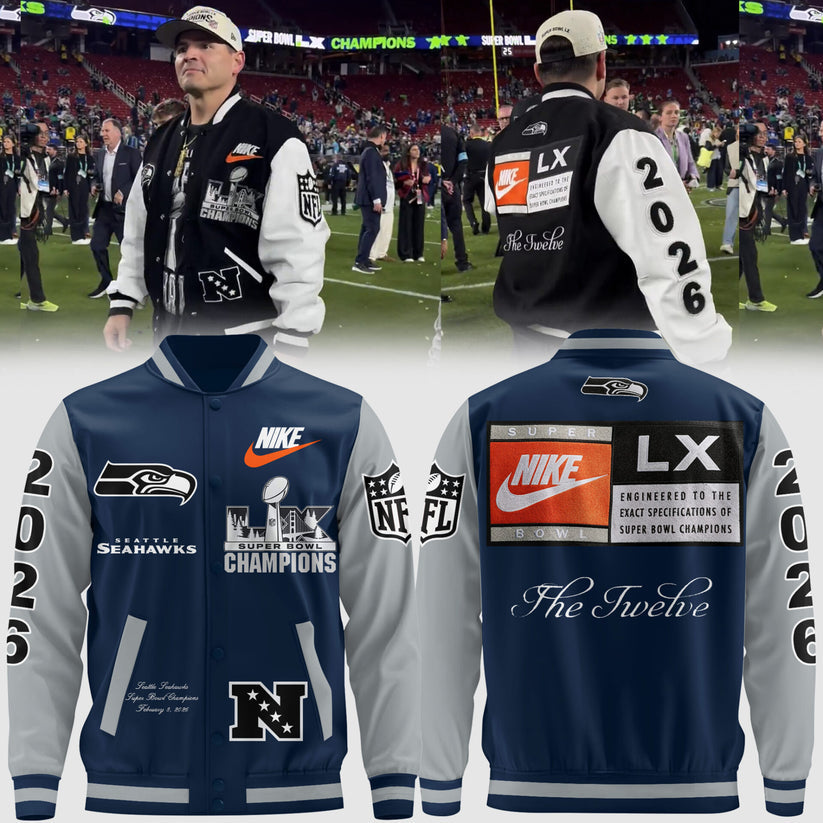 Limited Edition SEAHAWKS CHAMPIONS Super Bowl LX Bomber Jacket