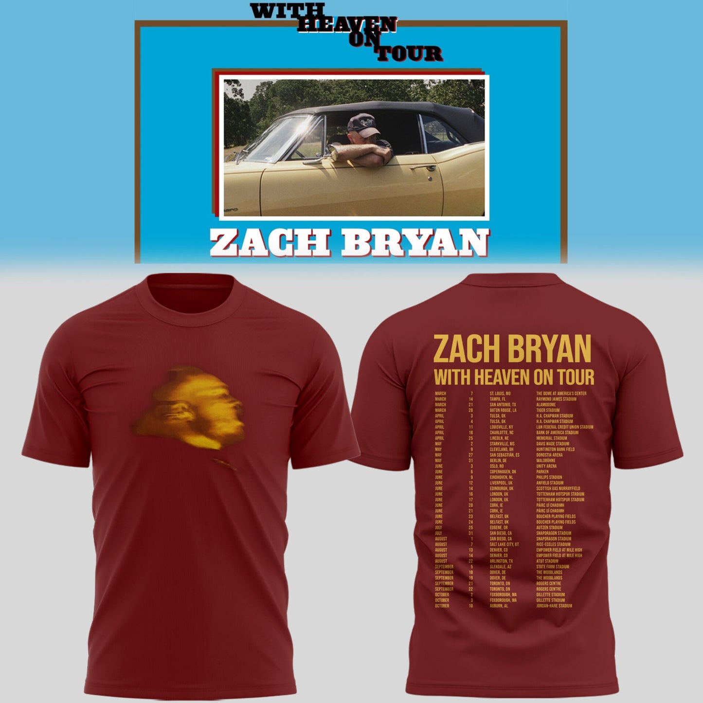 Limited Zach “With Heaven On Tour 2026.” TShirt-PU26030707