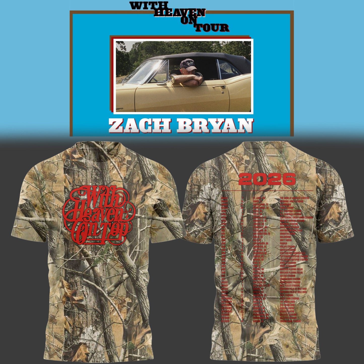 Limited Zach “With Heaven On Tour 2026.” TShirt-PU26030711