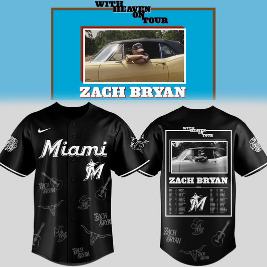 Limited Edition Miami Marlins x Zach “With Heaven On Tour 2026.” Jersey-PU26031408