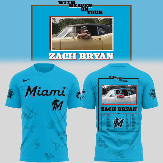 Limited Zach “With Heaven On Tour 2026.” x Marlins TShirt-PU26031413