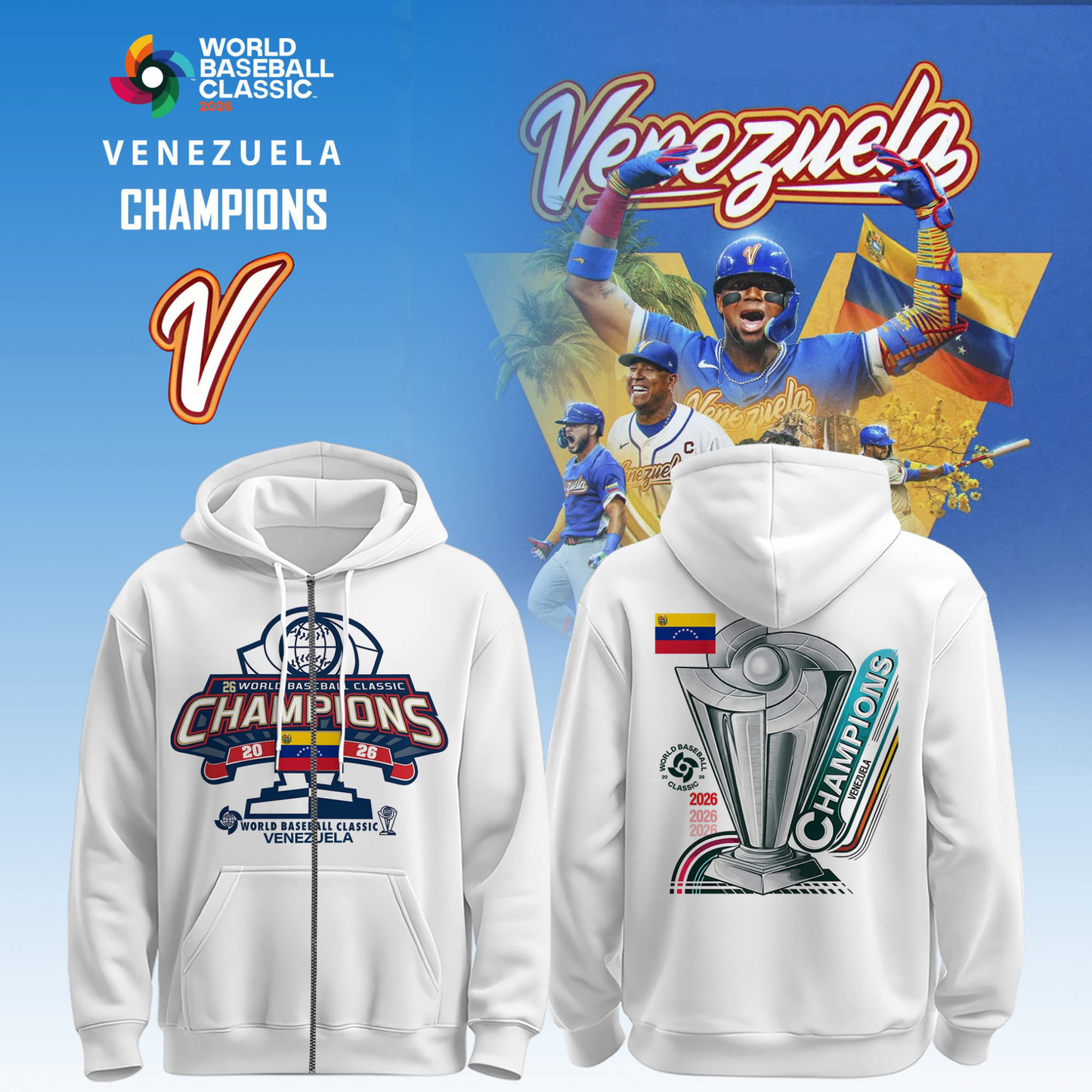 World Baseball Classic x Venezuela Champions Limited Edition 2026 Zip Hoodie