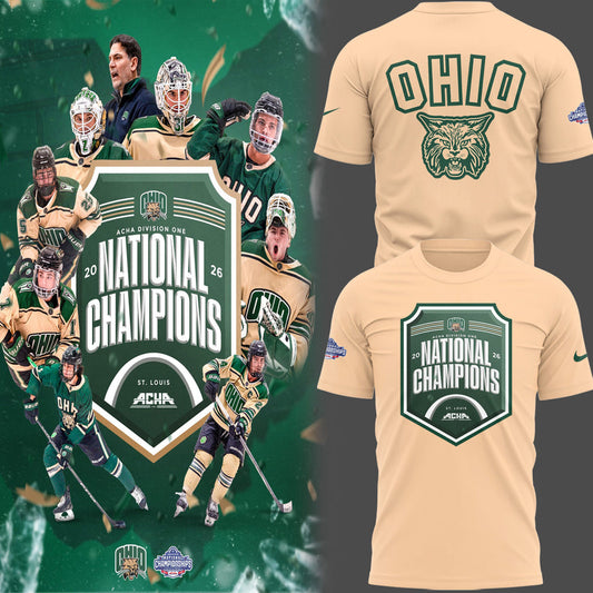 Limited Edition Ohio Bobcat ACHA National Champions 2026🏆TShirt