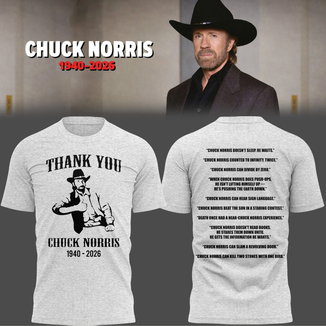Limited Edition “Thank you for the Memories-C.Norris” Shirt