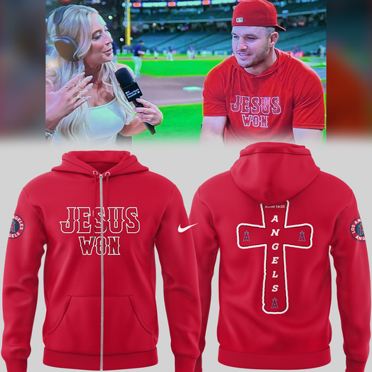 Los Angeles Angels Limited Edition Jesus Won Zip Hoodie ✝️⚾